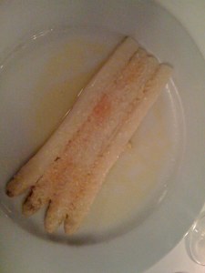 White asparagus with parmigiano