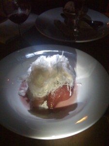 Pear with cotton candy